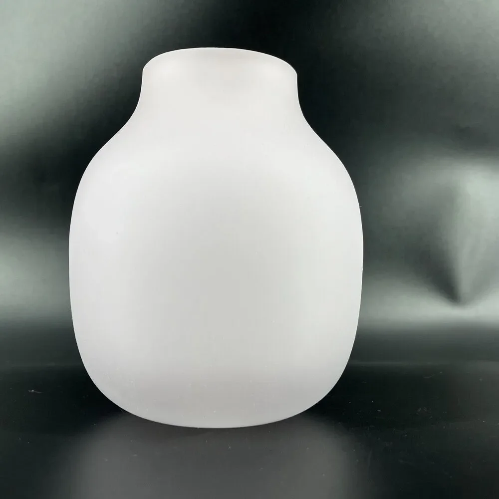West Elm Soft Pink Cased Glass Vase Matte Finish White Interior 5 in